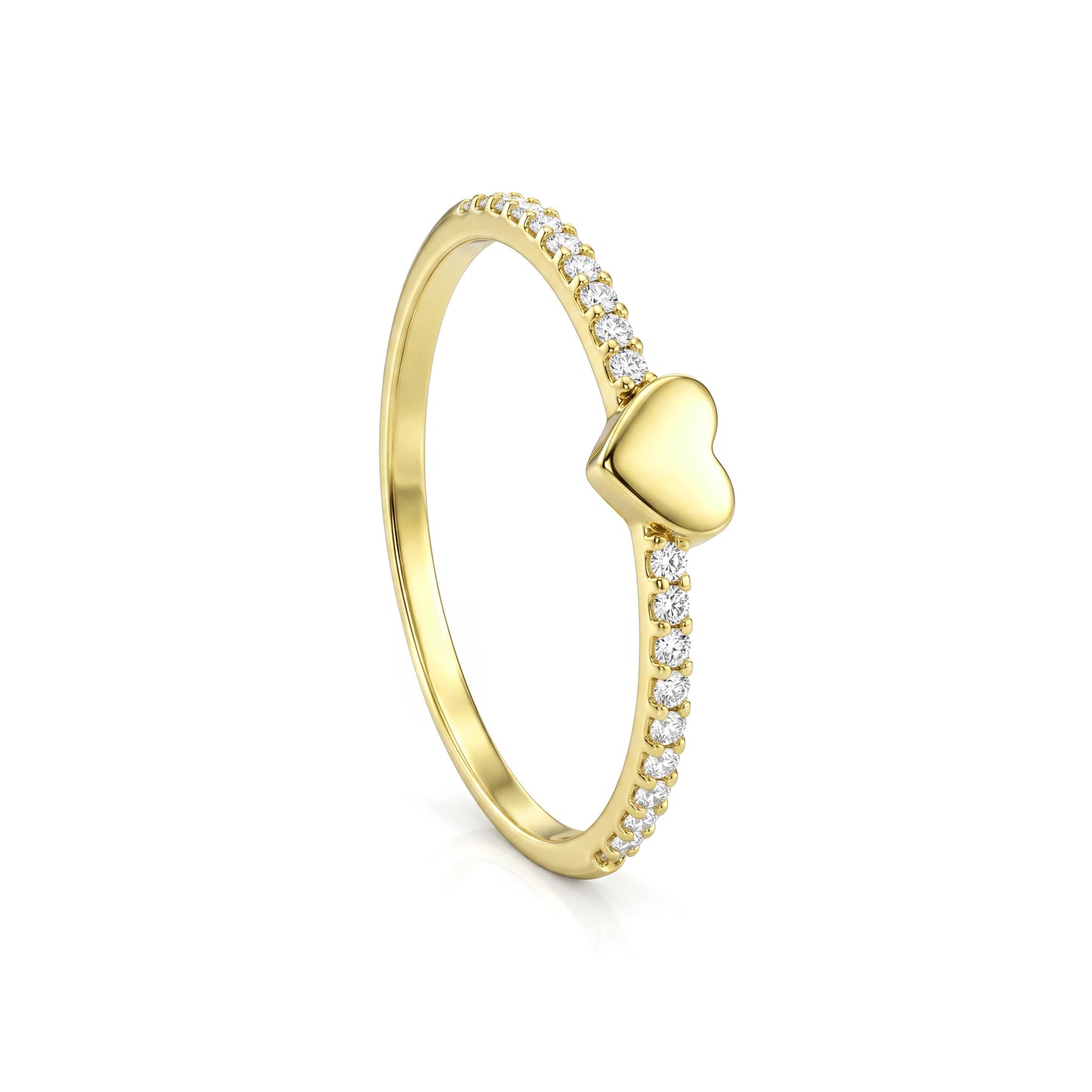 18K Gold Sweetheart Sparkle Pinky Ring