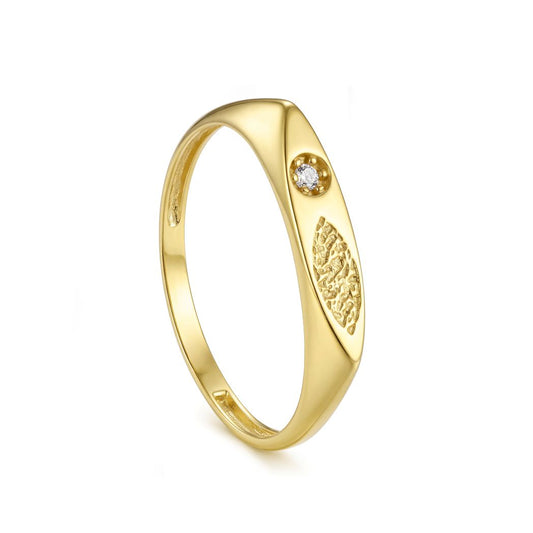 18K Dainty Textured Gold Ring