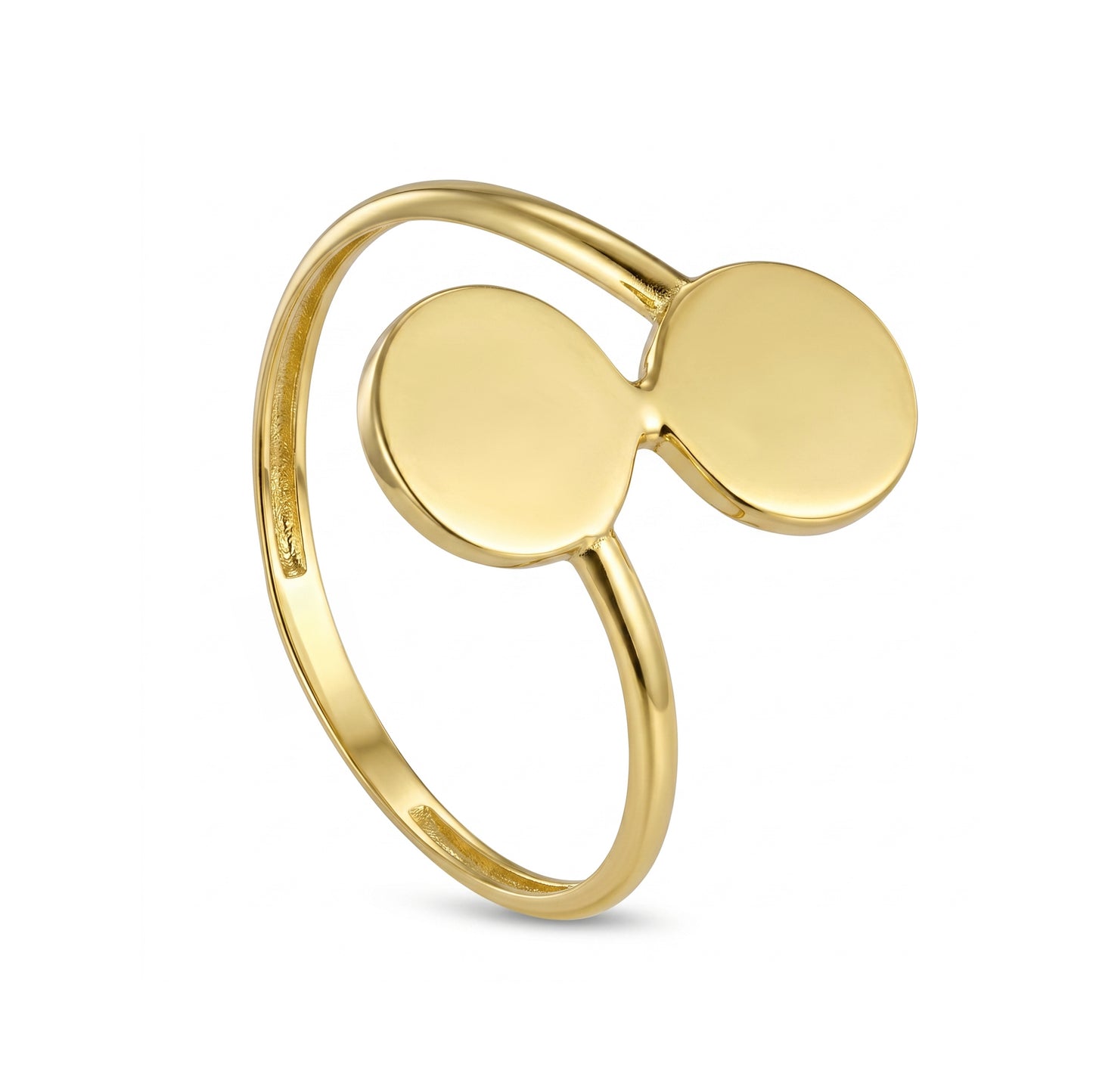 18K Gold Minimalist Dual-Circle Ring
