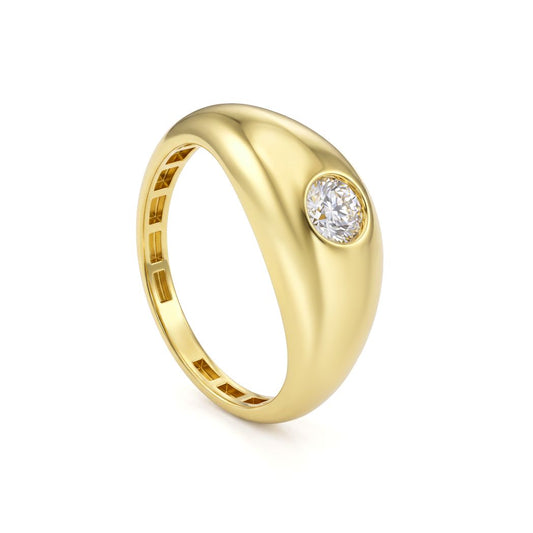 18K Gold Closed Band Pinky Ring