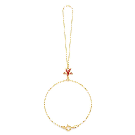 18K Gold Summer Vibes Enamel Hand Chain