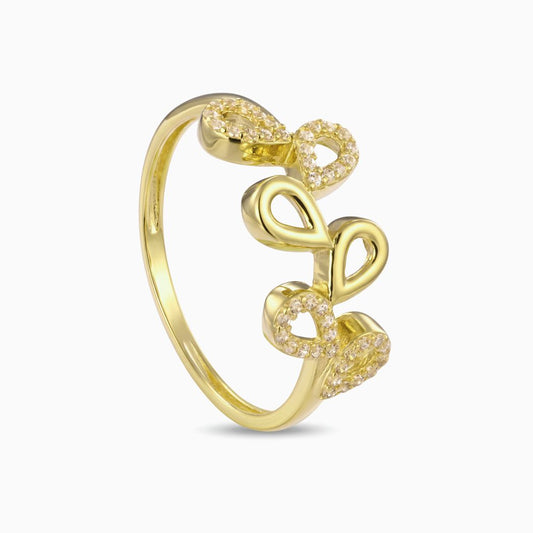 18K Gold Teardrop Motif Ring