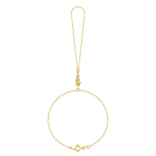 18K Gold Oceanic Seahorse Hand Chain