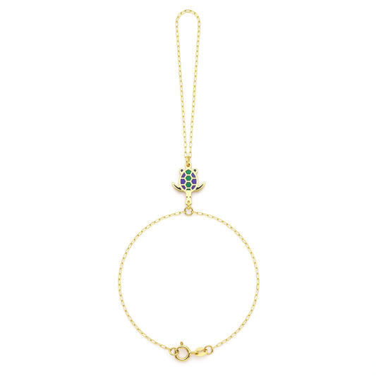 18K Gold Summer Vibes Enamel Hand Chain