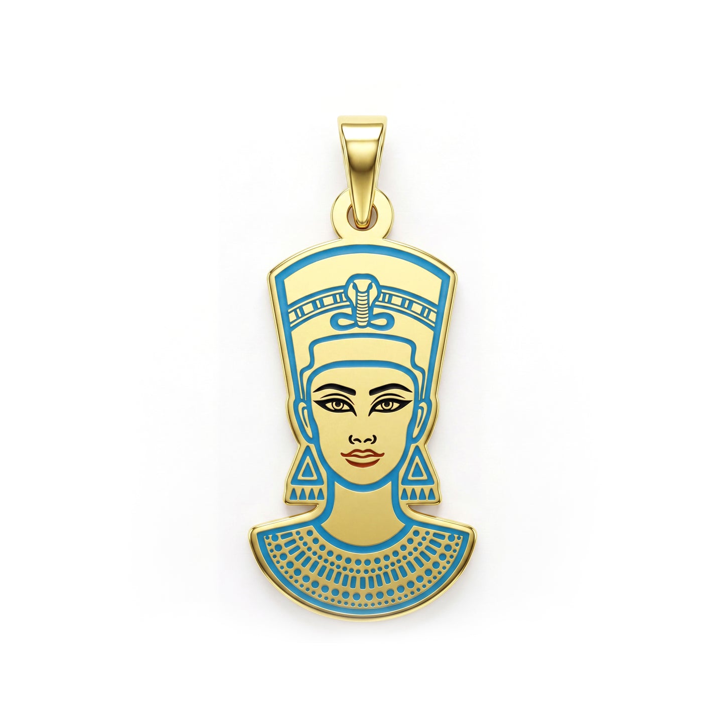 18k Gold Nefertiti Portrait Pendant