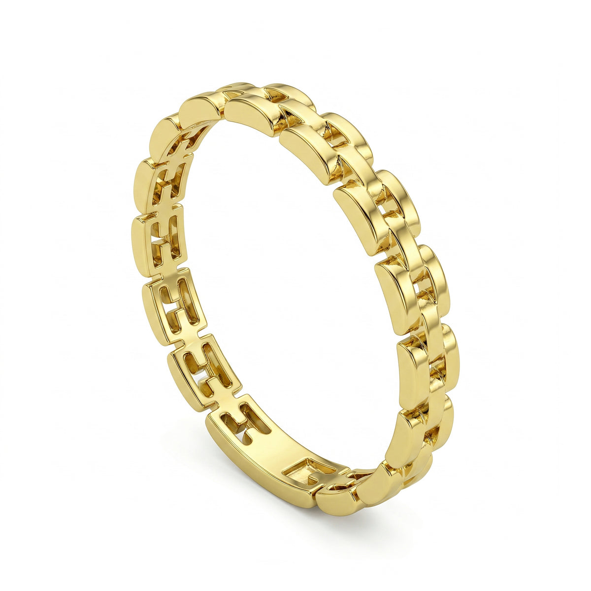18K Gold Link Band Ring
