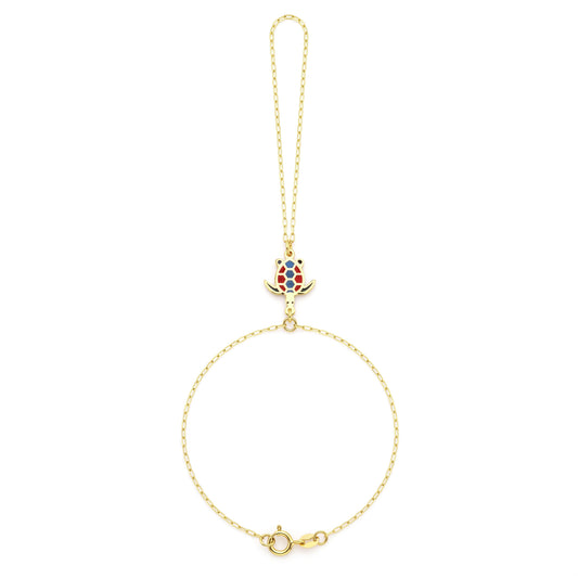 18K Gold Summer Vibes Enamel Hand Chain