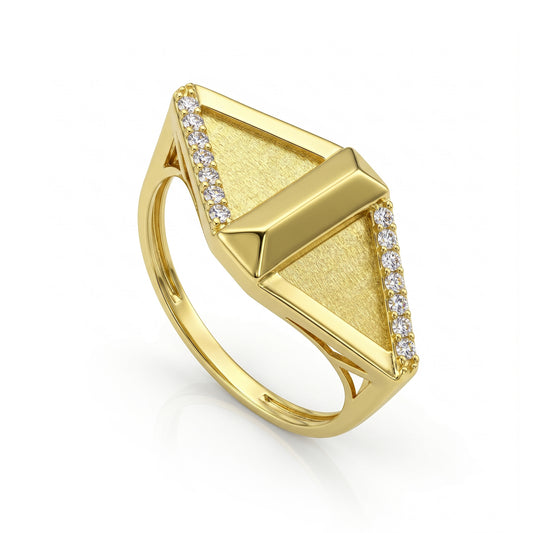 18K Gold Geometric Statement Ring