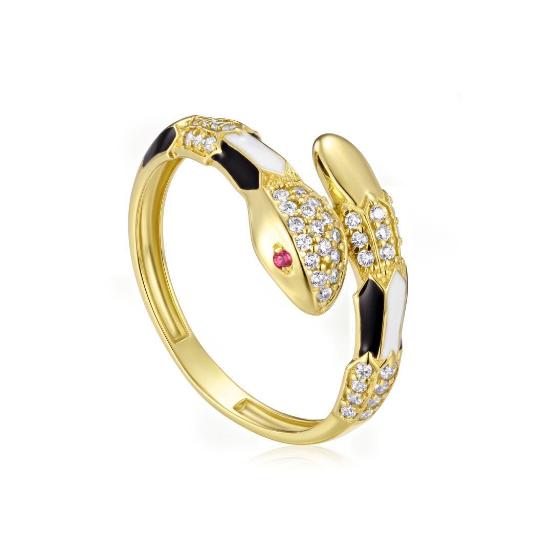 18K Gold Serpent Statement Ring