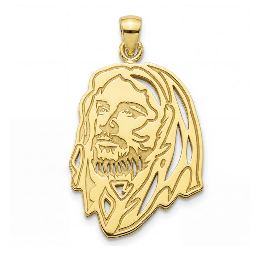 18K Gold Dainty Jesus Profile Pendant