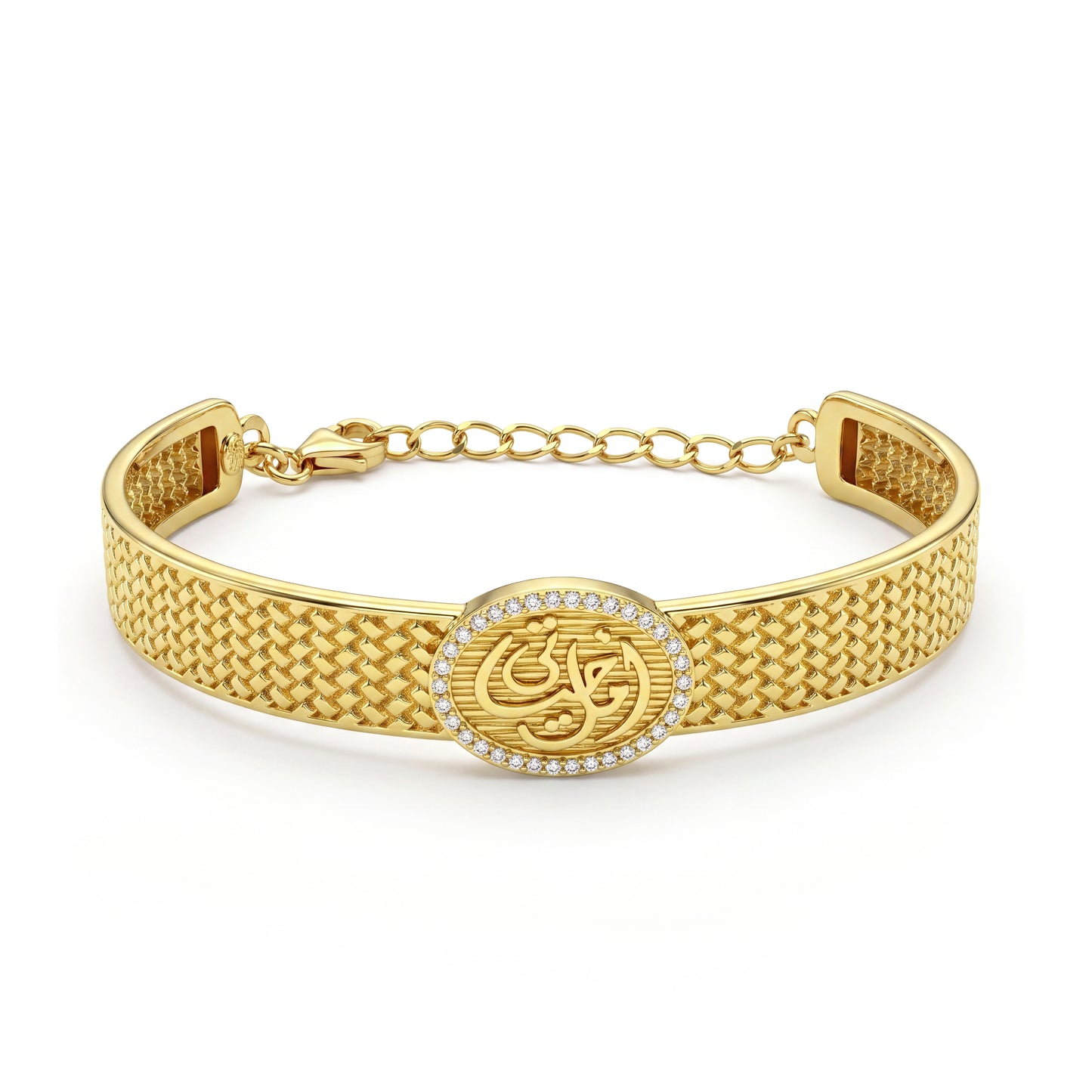 18K Gold Mini Arabic Calligraphy Statement Bangel.