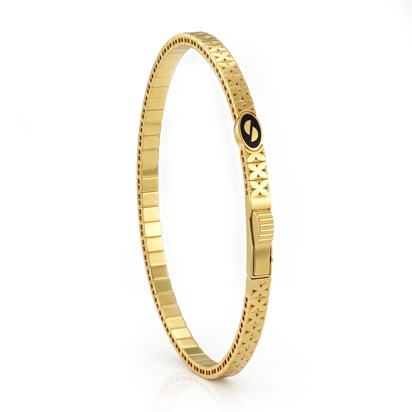 18K Minimalist Gold Geometric Bangle
