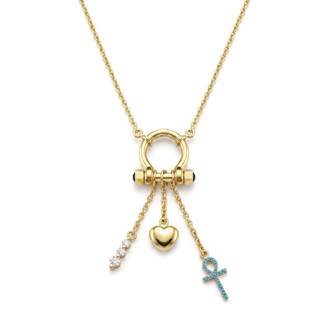 18K Gold Multi-Charm Necklace