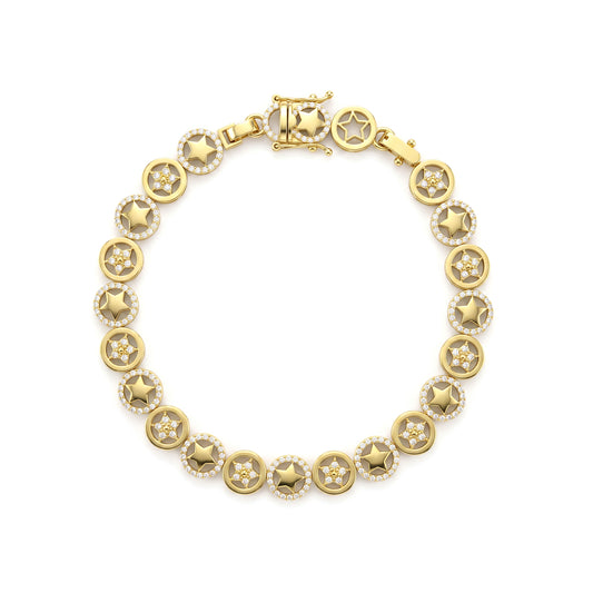 18K Gold Star Link Bracelet