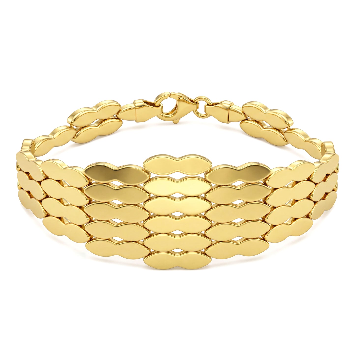 18K Multi-Row Gold Statement Bracelet