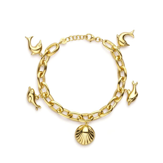 18K Gold Sea Life Charm Bracelet