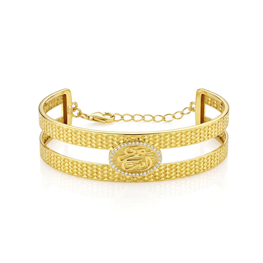 18K Gold Mini Arabic Calligraphy Statement Bangel.