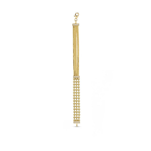 18K Gold tripel-Textured Zircon Bracelet