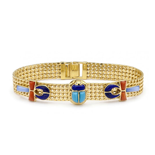 18K Solid Gold Pharaonic Bracelet