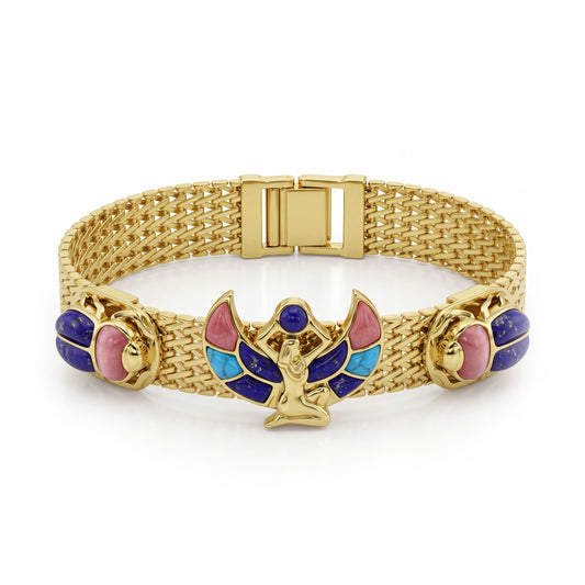 18K Solid Gold Pharaonic Bracelet