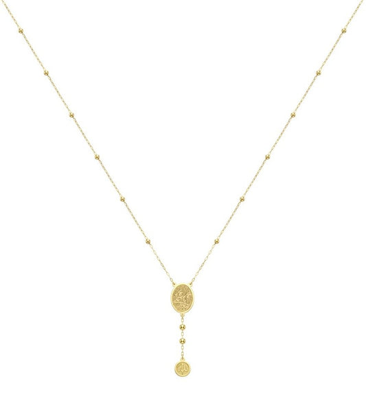 18K Gold Islamic Lariat Necklace