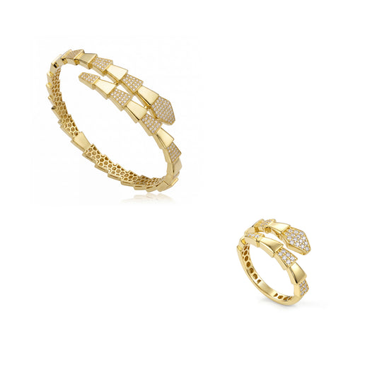 18K Gold Serpenti-Style Half-Set