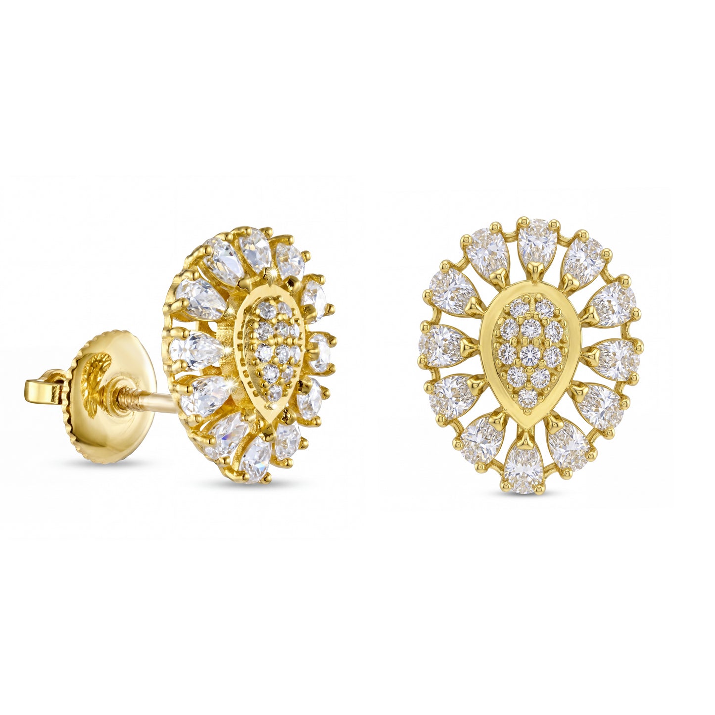 18K Gold Emerald & Zircon Grand Statement Set