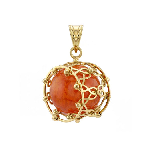 18K Gold Cage Pendant