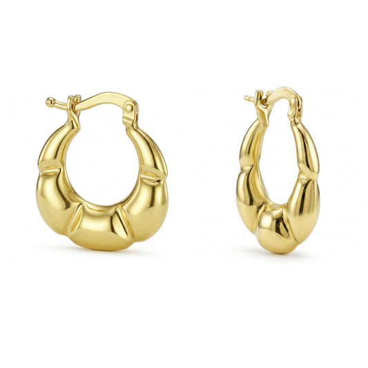 18K Gold Soft Curves Hoop Earrings