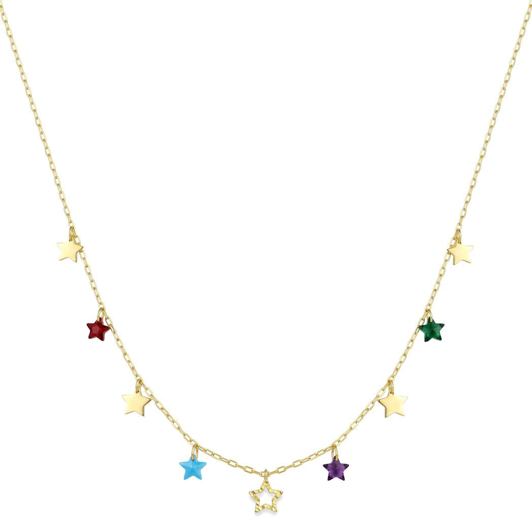 18K Gold Star Charm Necklace
