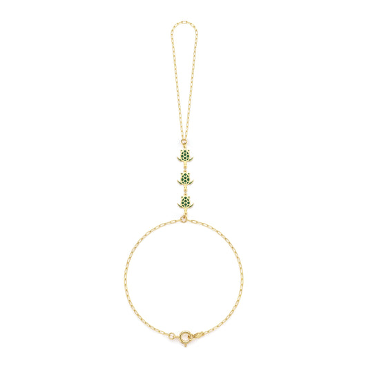 18K Gold Summer Vibes Enamel Hand Chain
