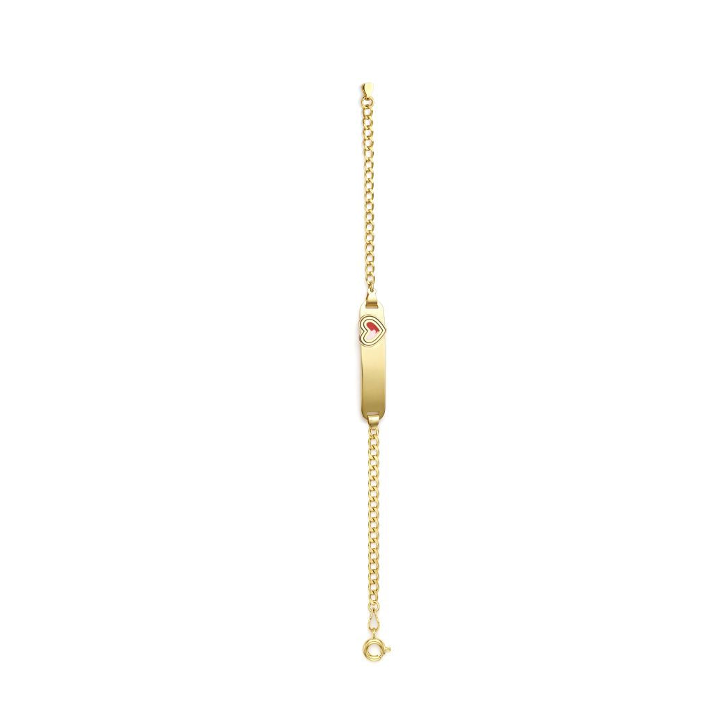 18K Gold Kid's Heart ID Bracelet