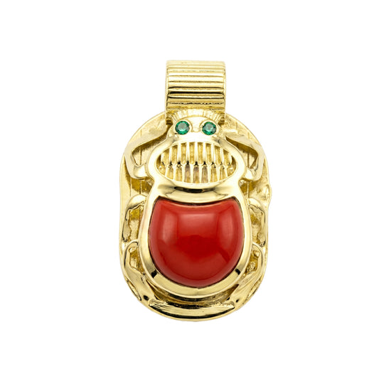 18K Gold Egyptian Revival Scarab Amulet