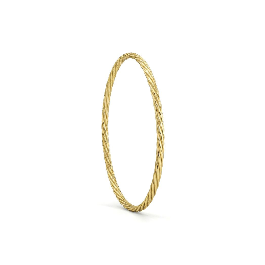 Elegant Twisted 18K Gold Bangel