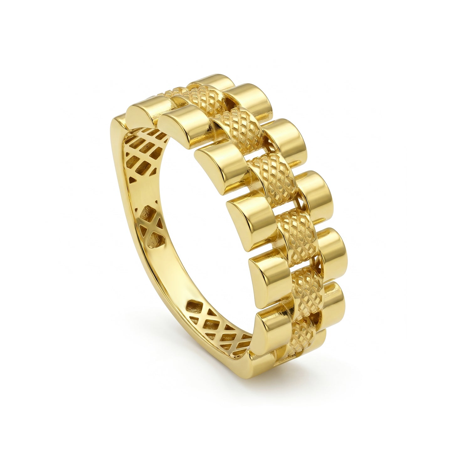 18K Gold Link Band Ring