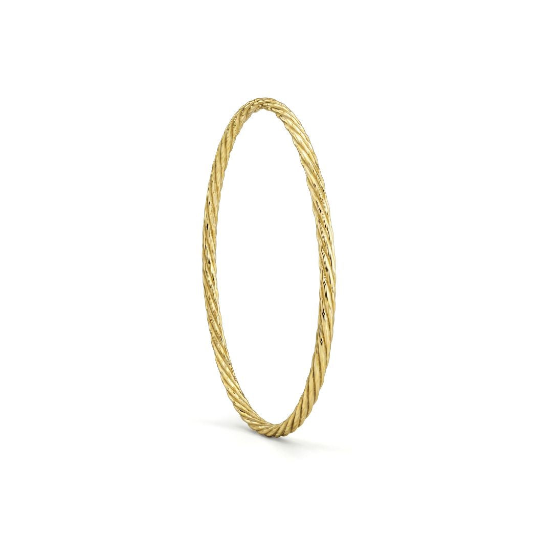 Elegant Twisted 18K Gold Bangel
