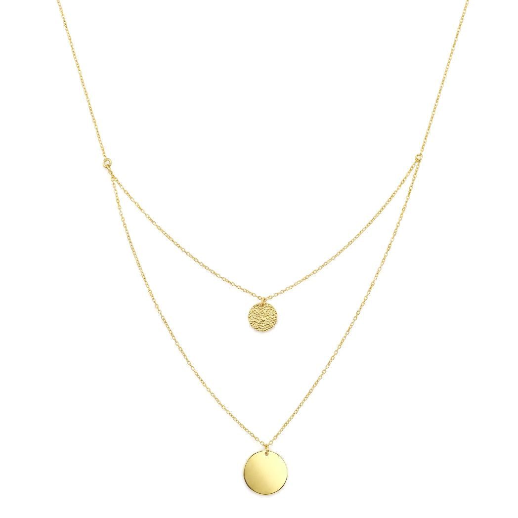 18K Gold Duo Pendant Necklace
