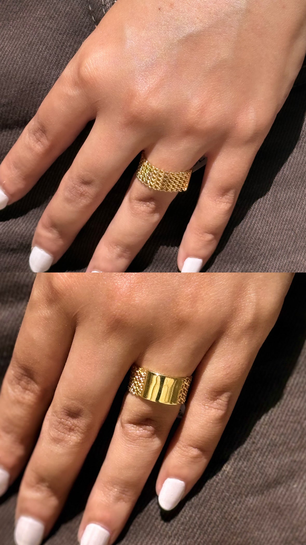 18K Gold Mesh Flexible Mesh Ring