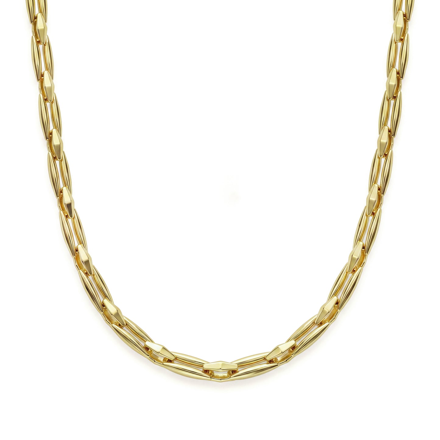 18K Gold Bold Interlinked Chain Necklace