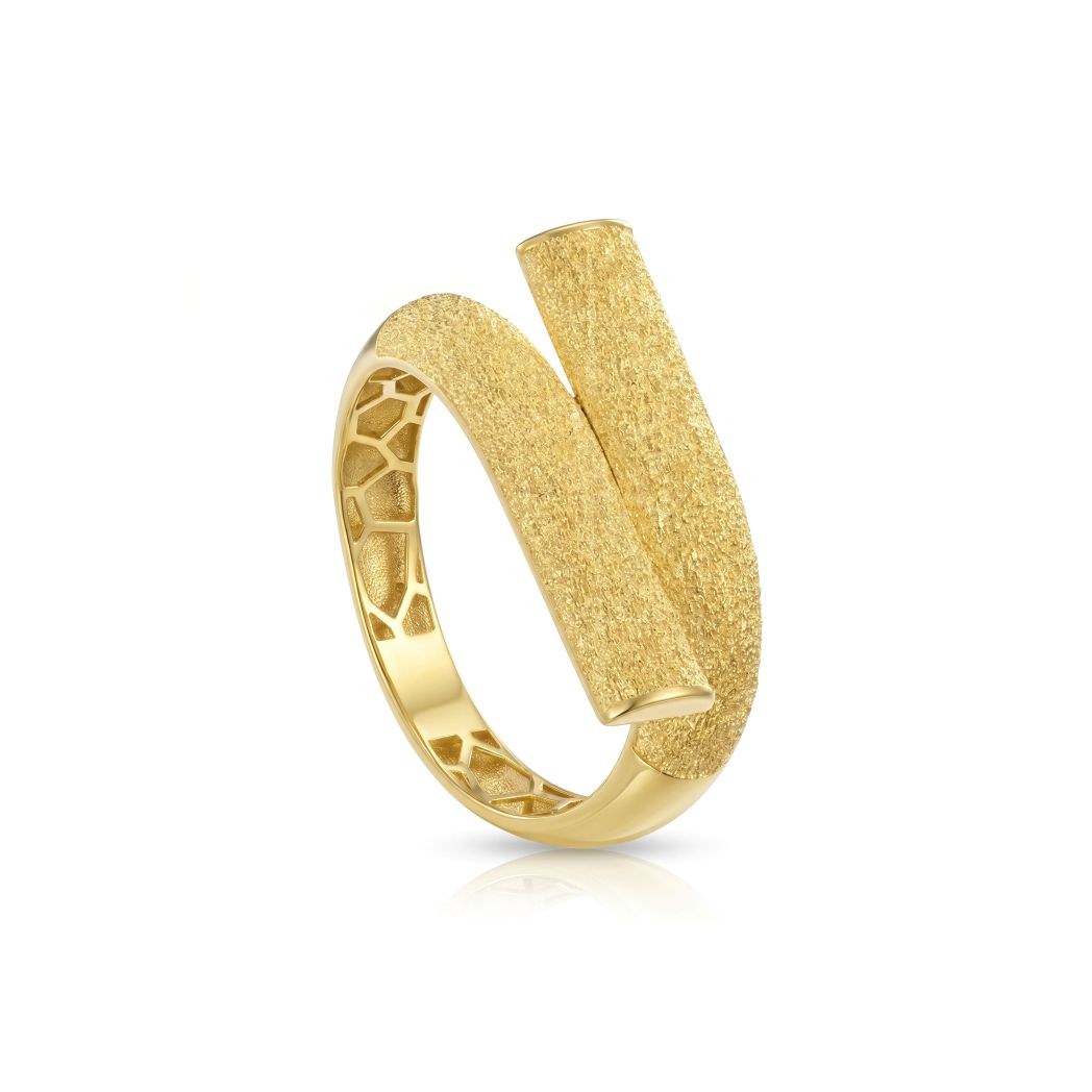18K Gold Fully Textured Wrap Ring