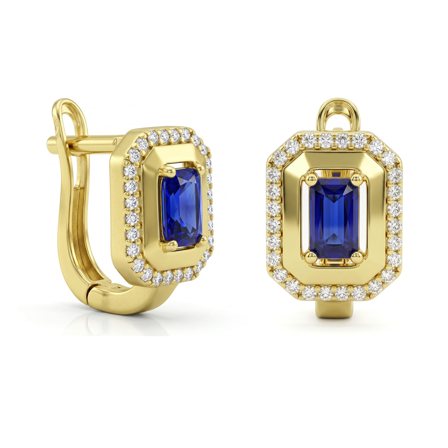 18K Gold Classic Emerald-Cut Earrings