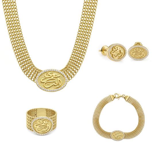 18K Elegant Arabic Calligraphy Gold Set