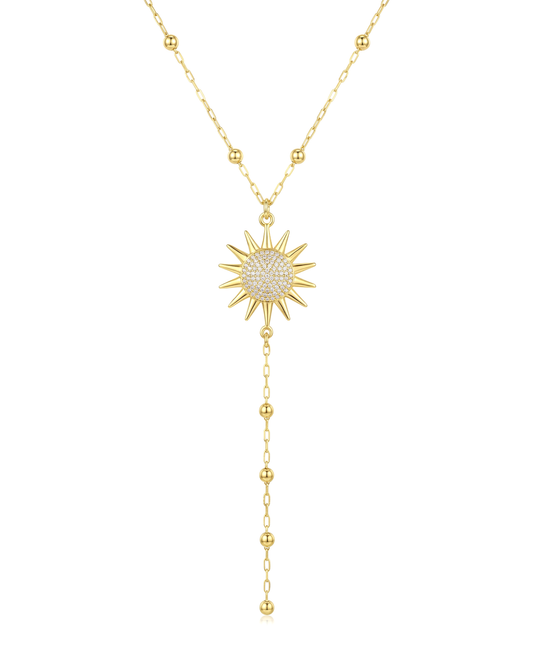 18K Gold Celestial Sunburst Necklace
