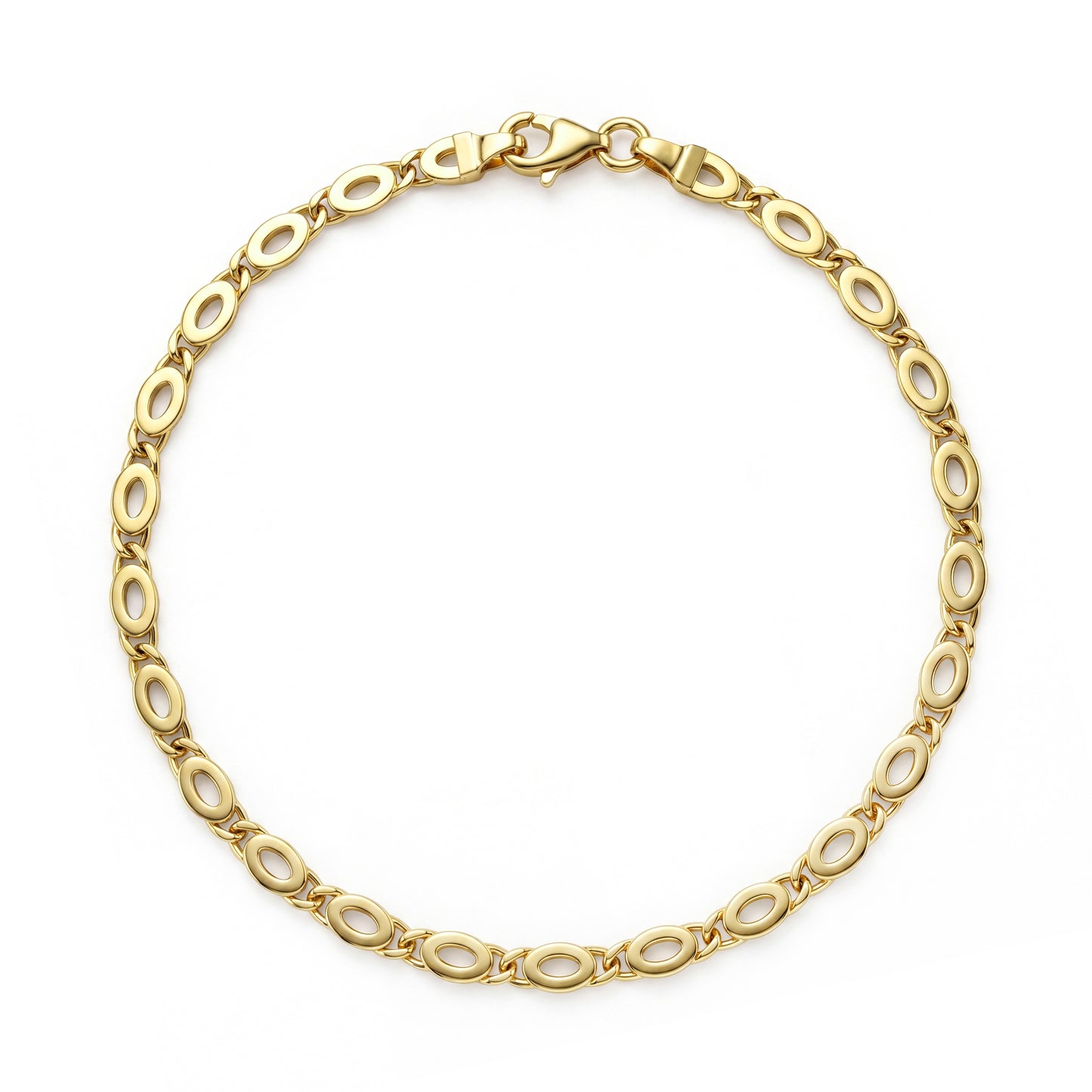 18K Gold Oval Link Bracelet