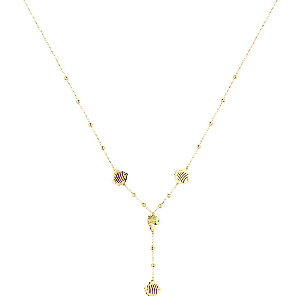 18K Sun-Kissed Fish Y-Necklace