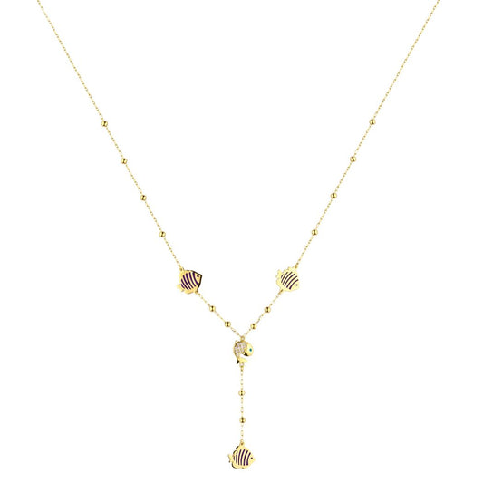 18K Sun-Kissed Fish Y-Necklace