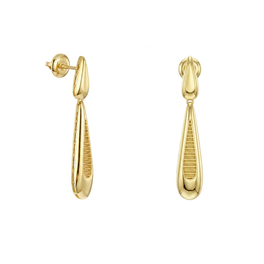 18K Gold Textured Waterdrop Full Set