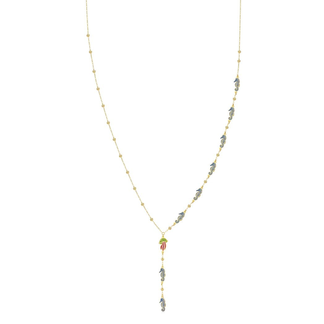 18K Ocean lariat necklace