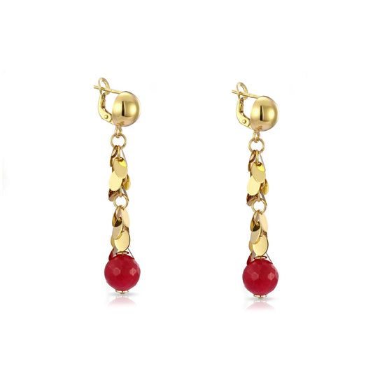 18K Modern Gold Chain Drop Earrings