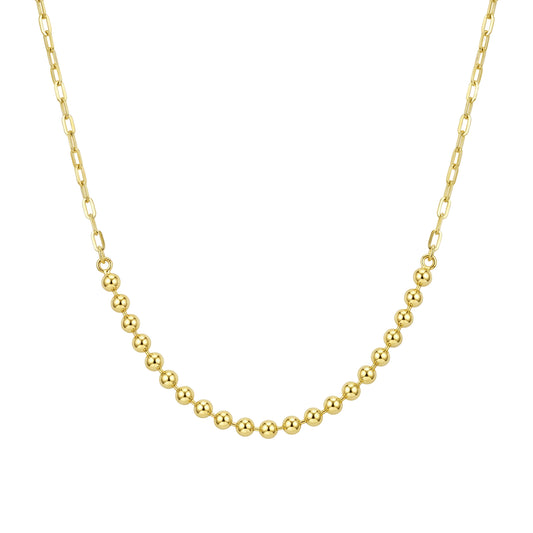 18K Gold Bead Station Necklace